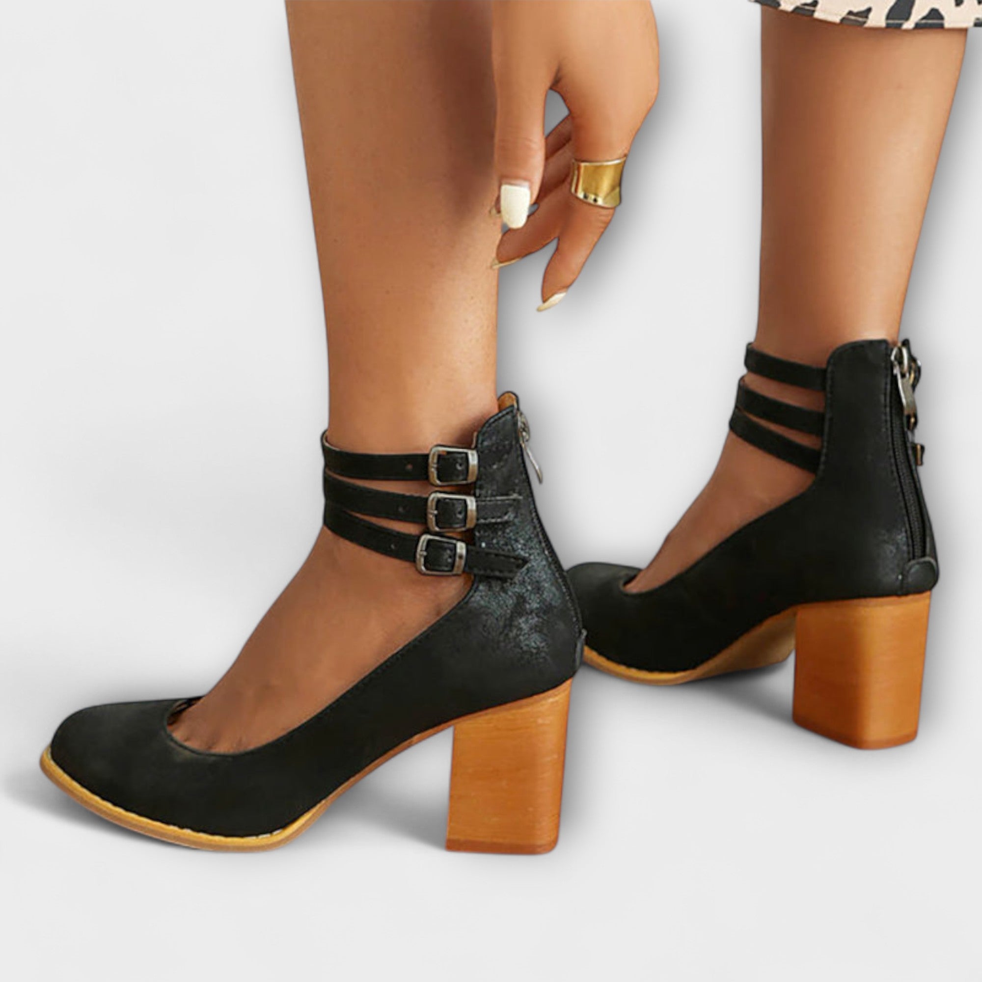 Hannah - Chunky Hakken met Casual Enkelschoenen