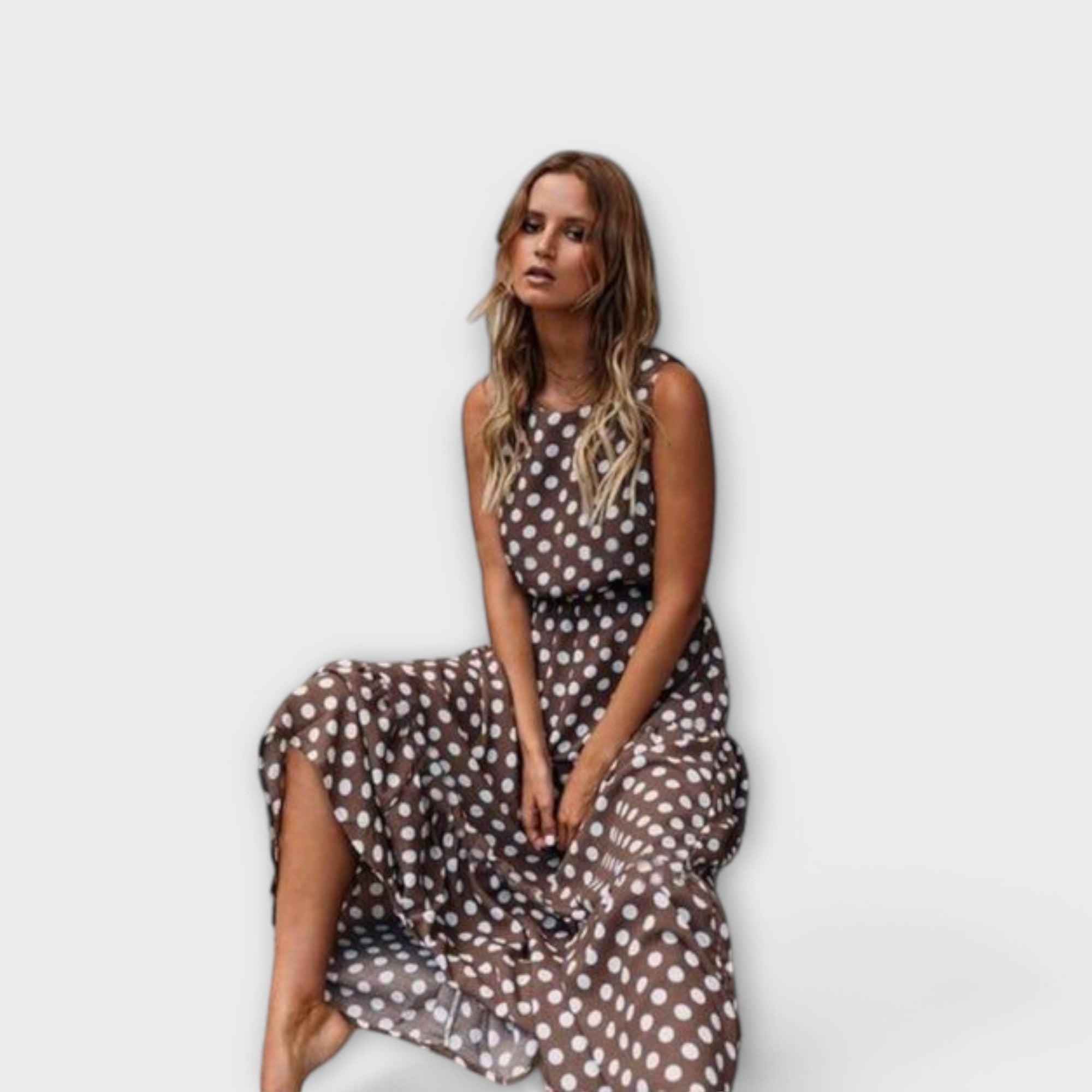 Danae - Boho-Midijurk met stippen