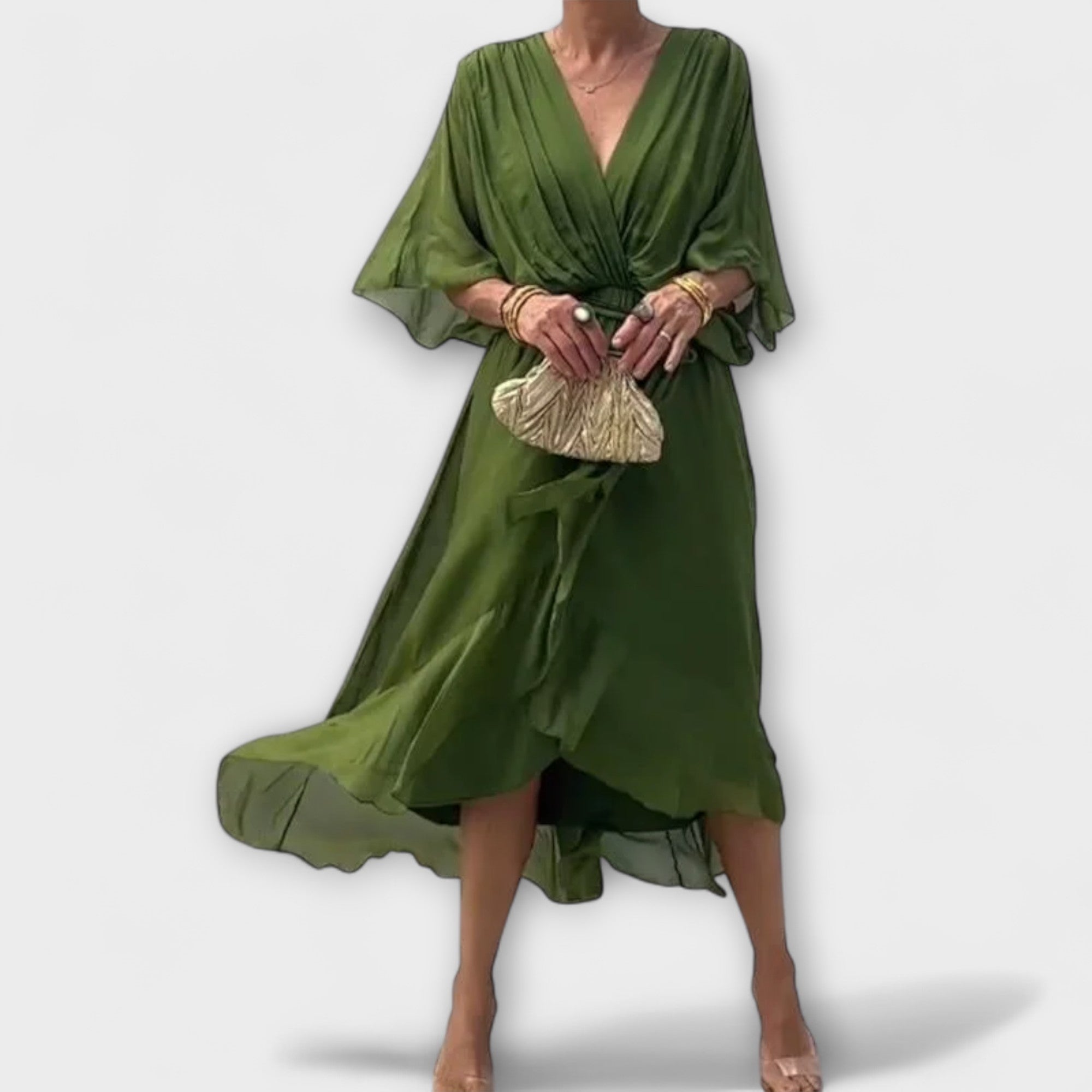 Amoura - Chiffonjurk met V-hals