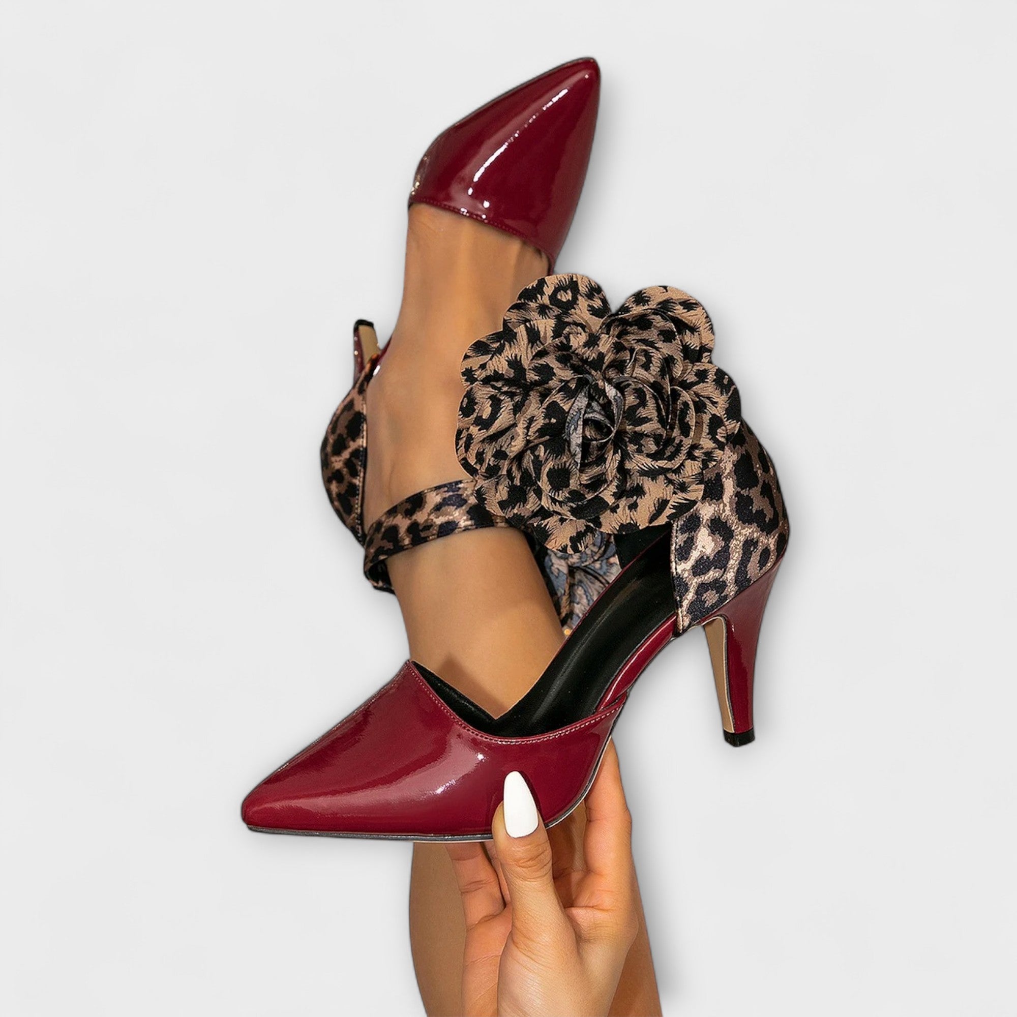 Lydia - Stiletto-heels met een spitse neus in contrasterende kleuren