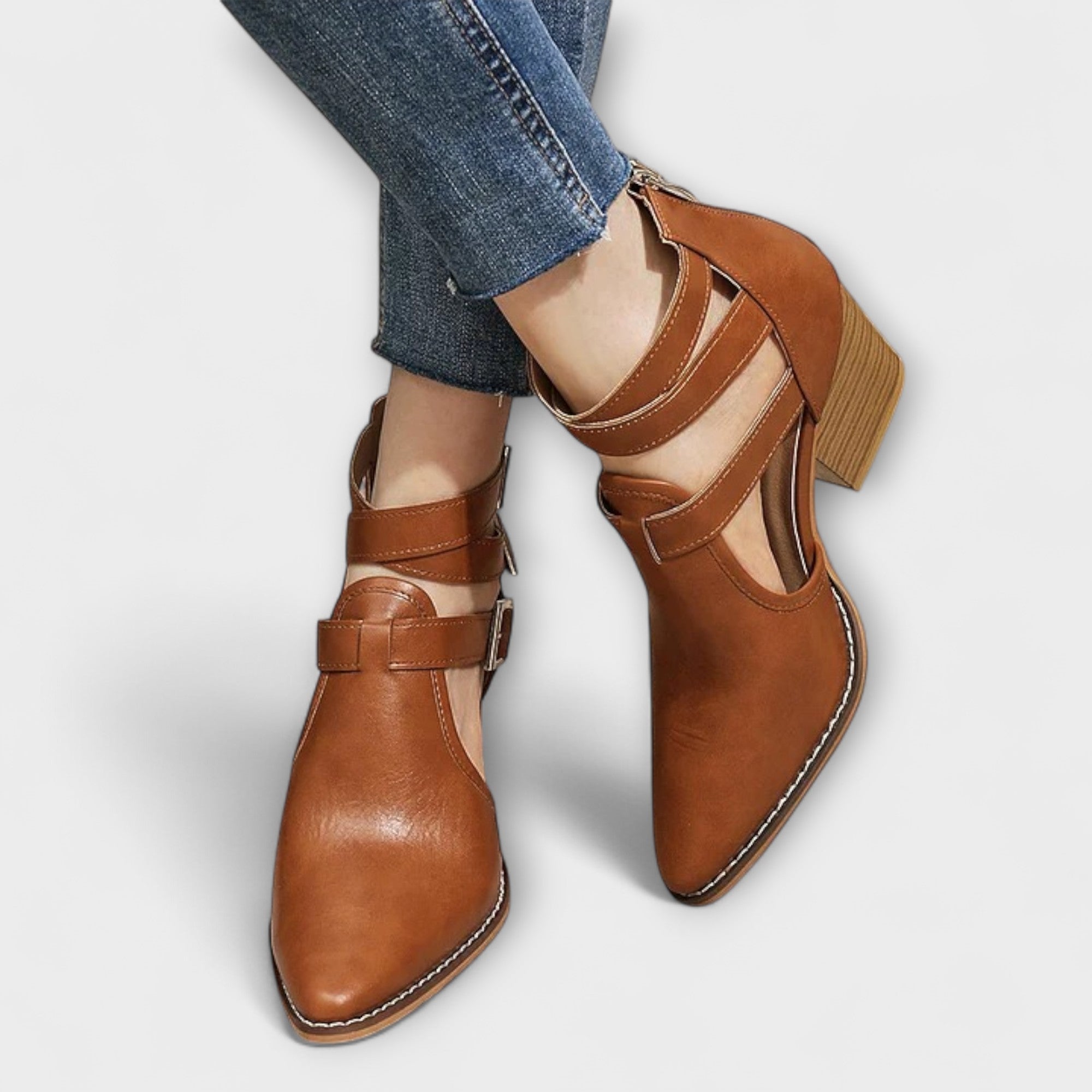 Linda - Kleurrijke Chunky Heels met Kruisband