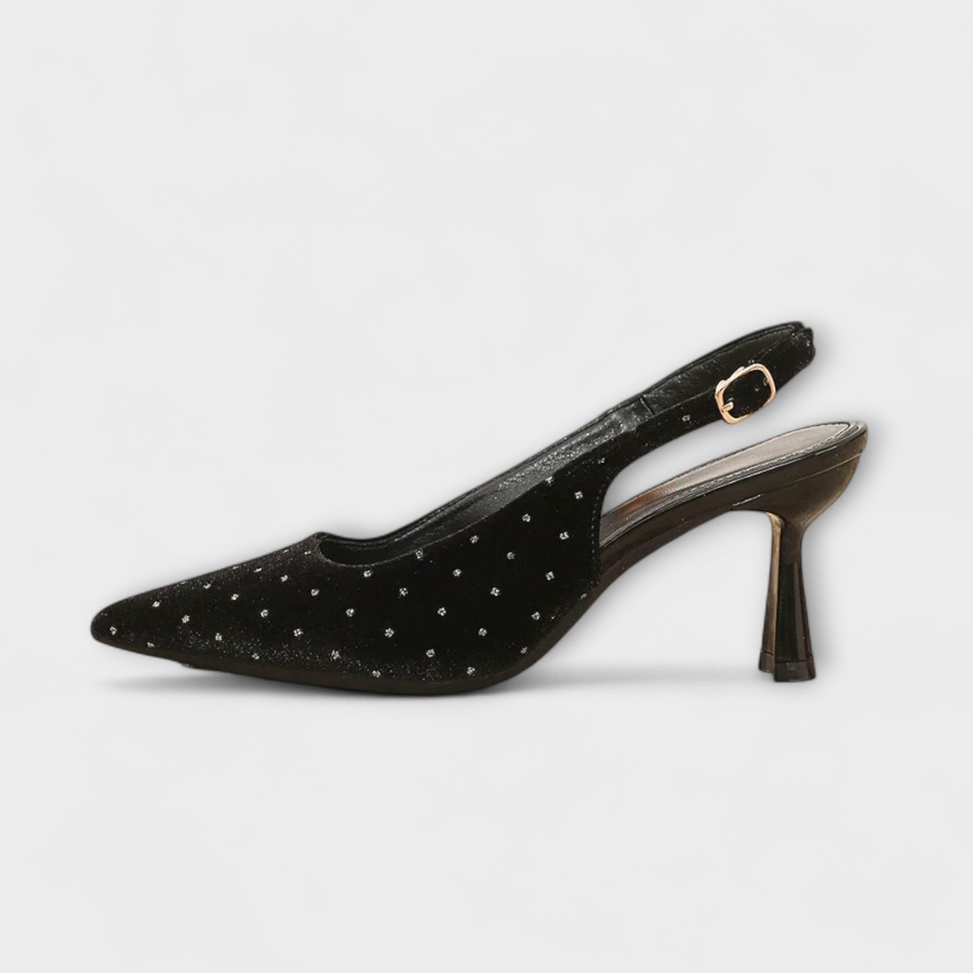 Katherine - Met strassstenen bezette spitse slingback-stiletto-hakken