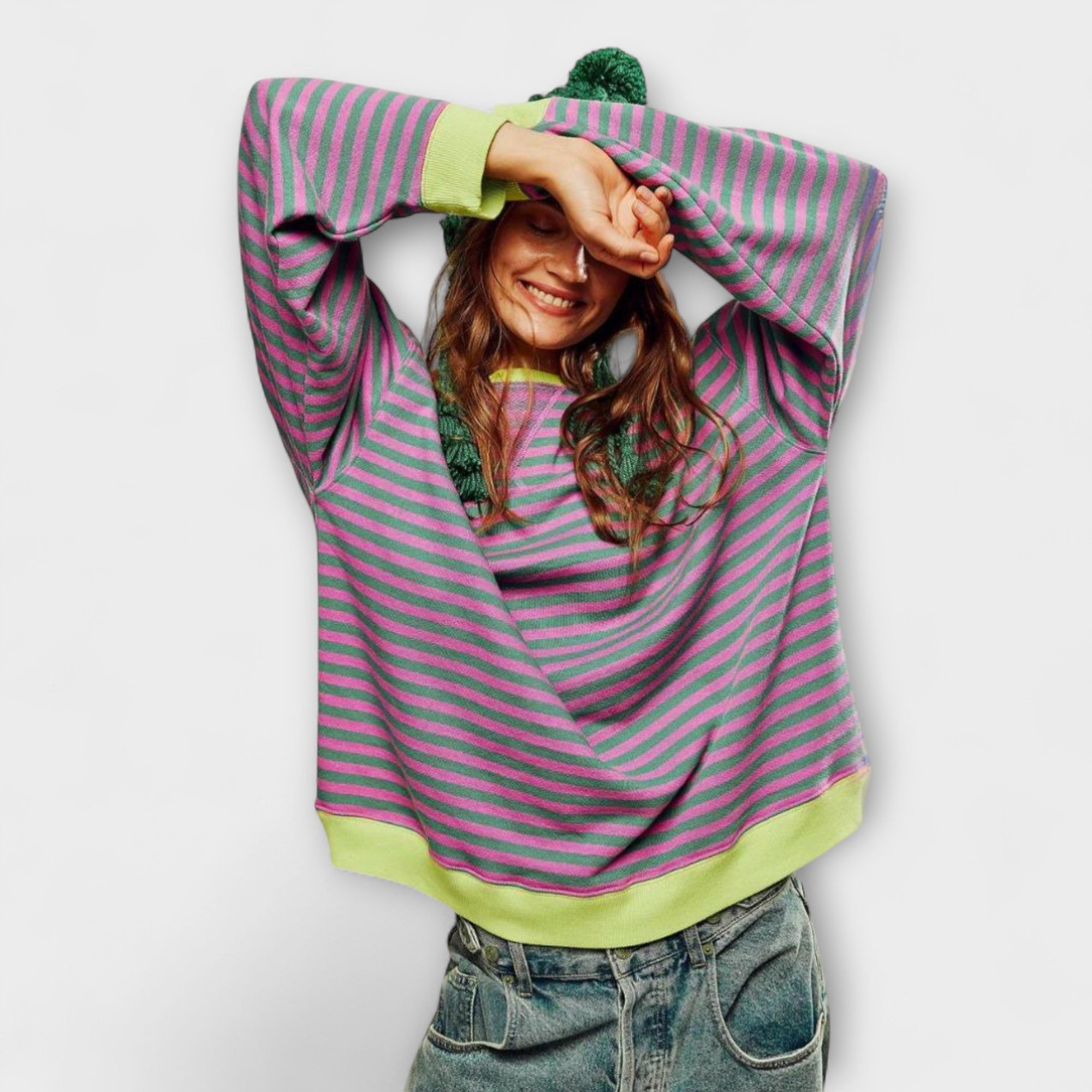 Mary - Gestreepte Oversized-Trui