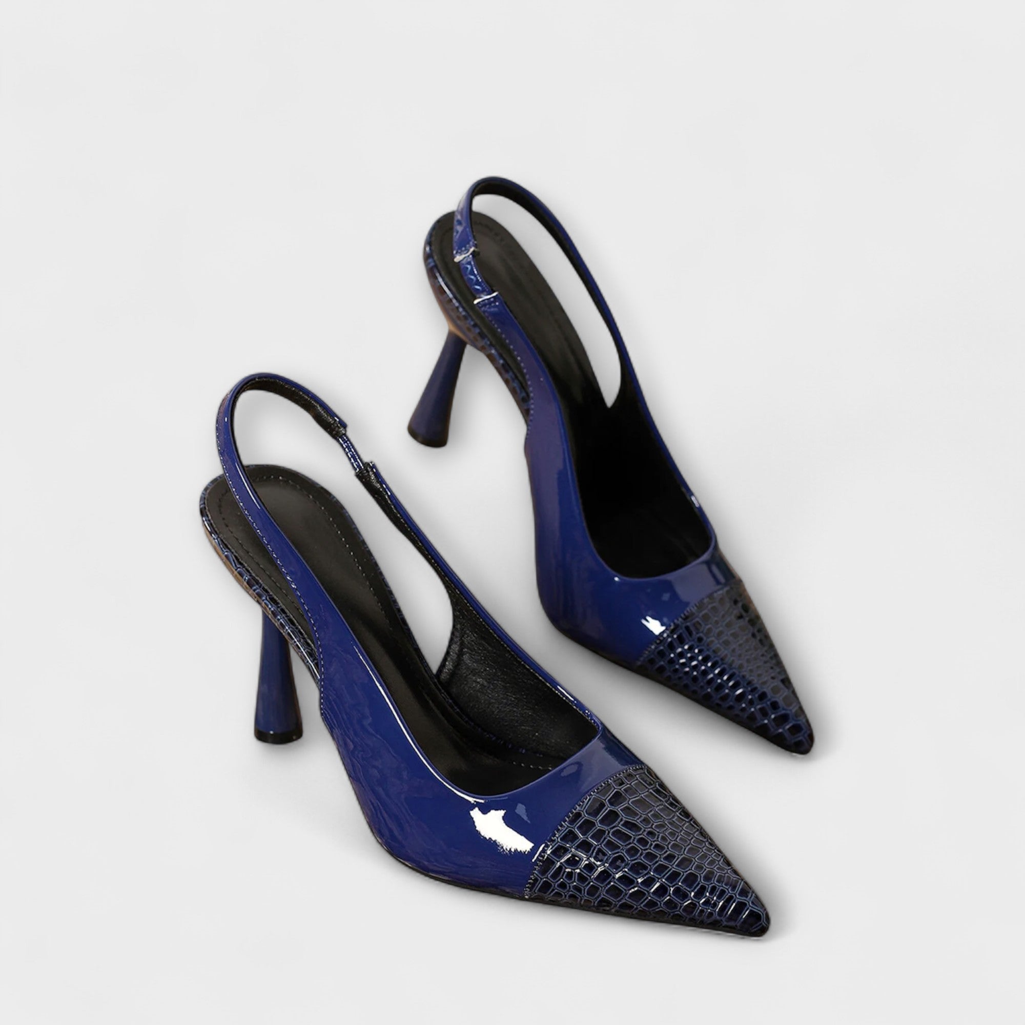 Georgia - Slingback-Stiletto-Hakken met Krokodillenprint