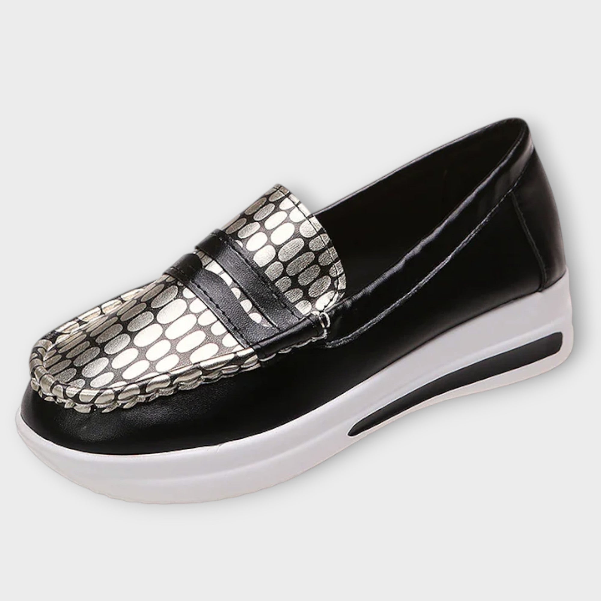 Anna - Bedrukte Naad Lage Slippers