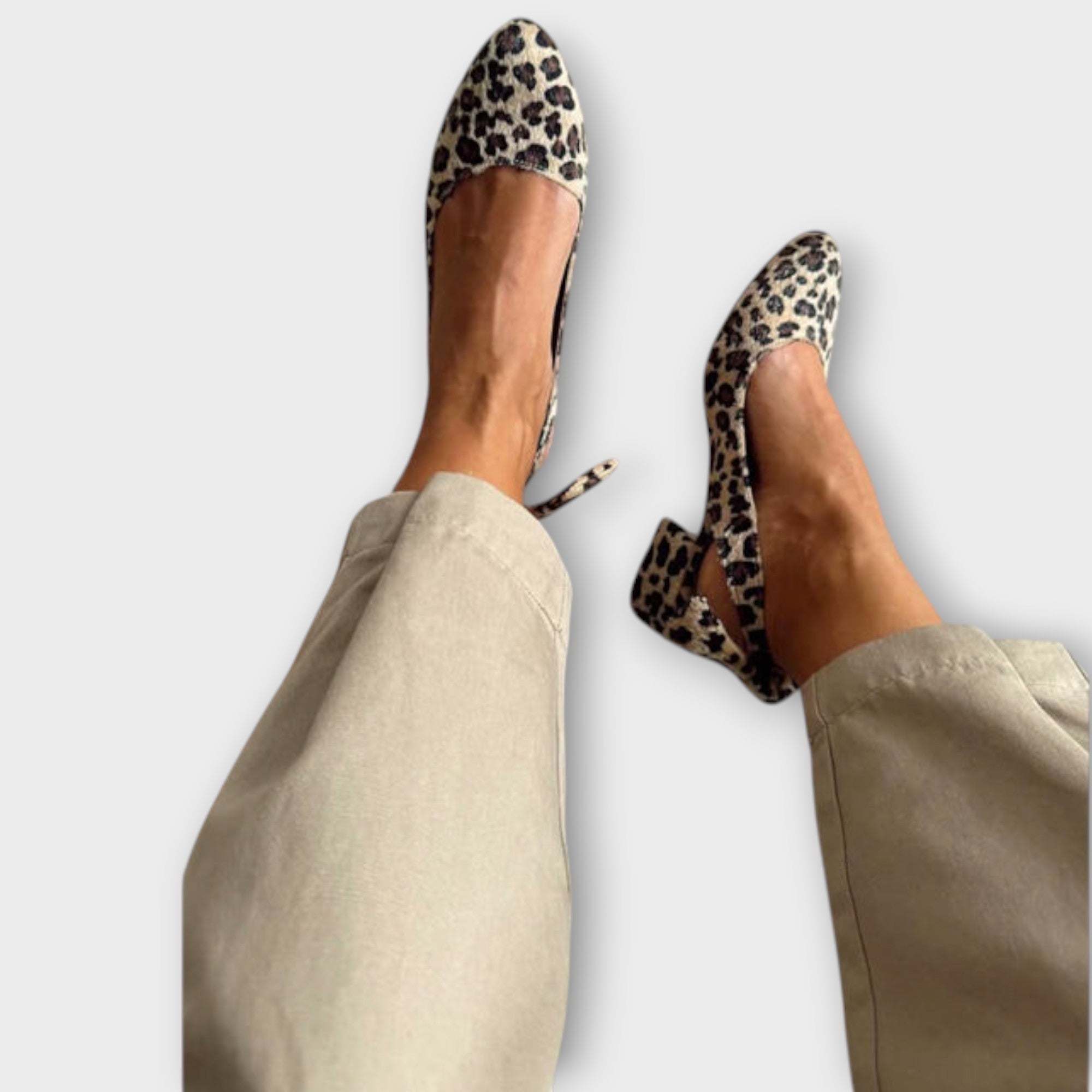 Evelyn - Luipaardpatroon Blokhak Schoenen