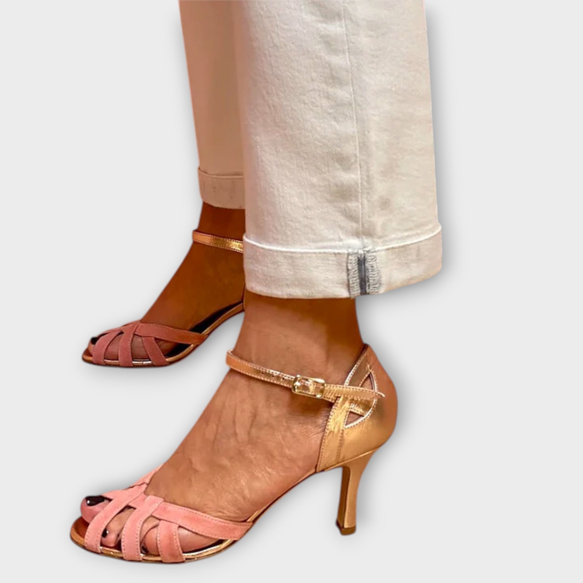 Roze - Kleurrijke Blokhak-Stilettos