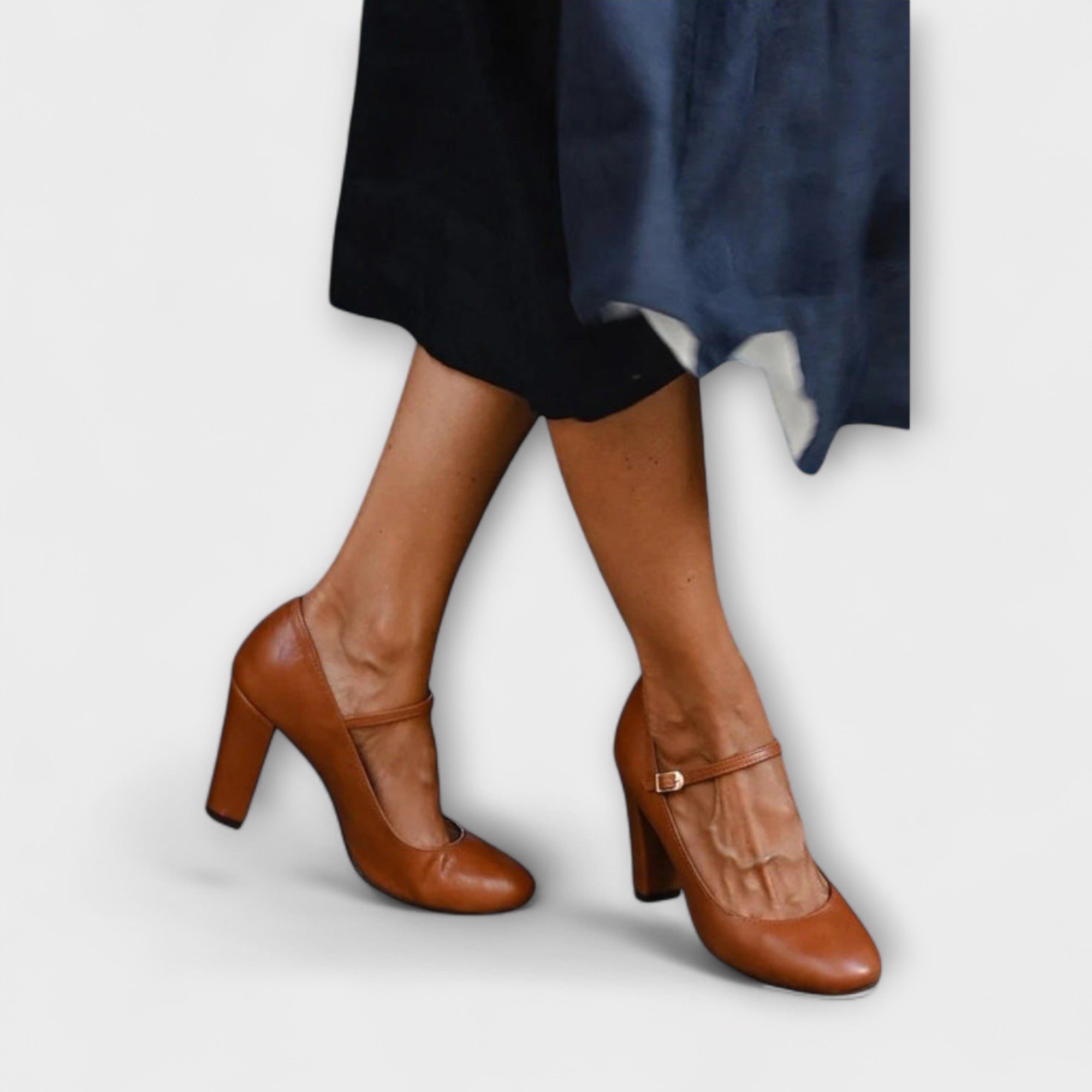 Melissa - Bruine chunky lage hakken