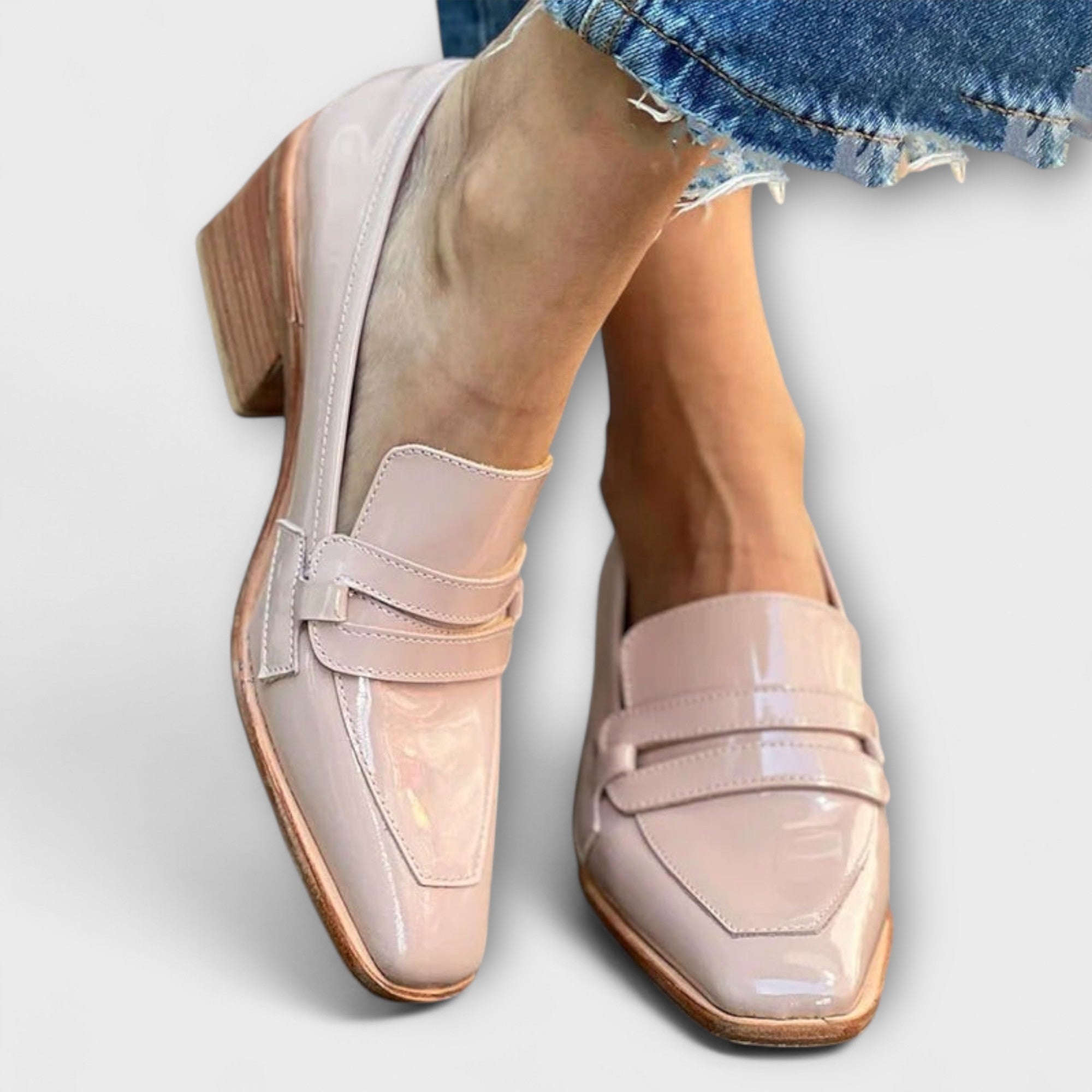 Eleanor - Chunky Hak met Vierkante Neus