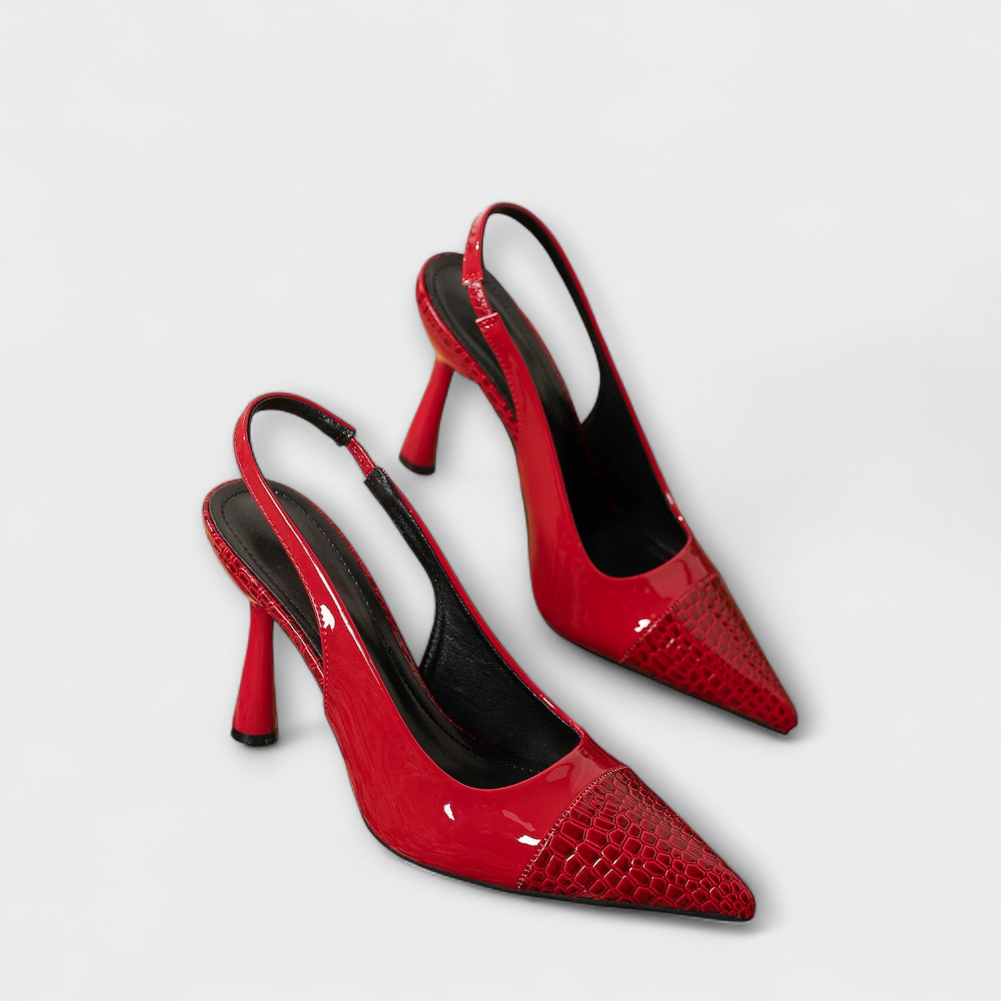 Georgia - Slingback-Stiletto-Hakken met Krokodillenprint