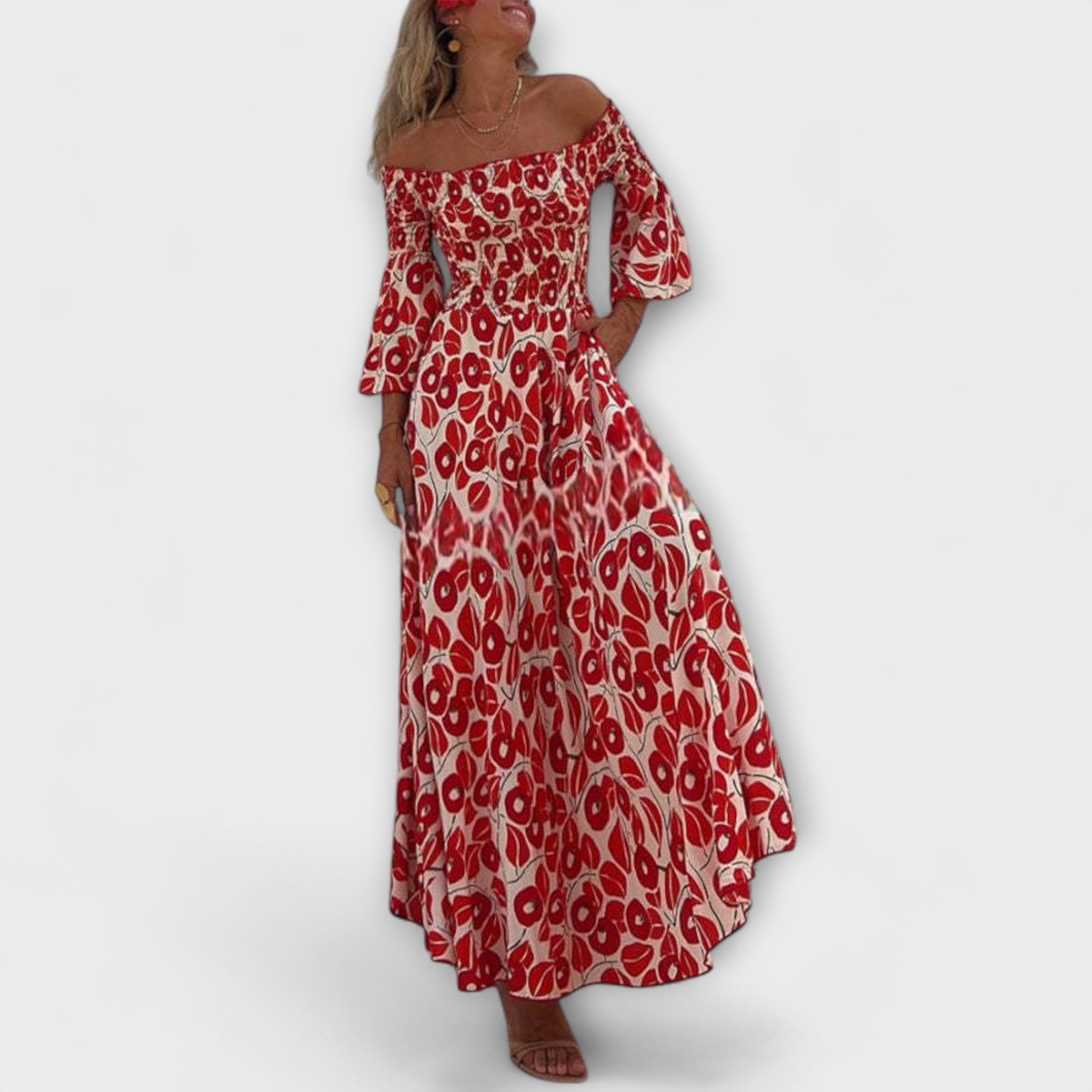 Sienna - Vakantieklaar off-shoulder Maxikleed