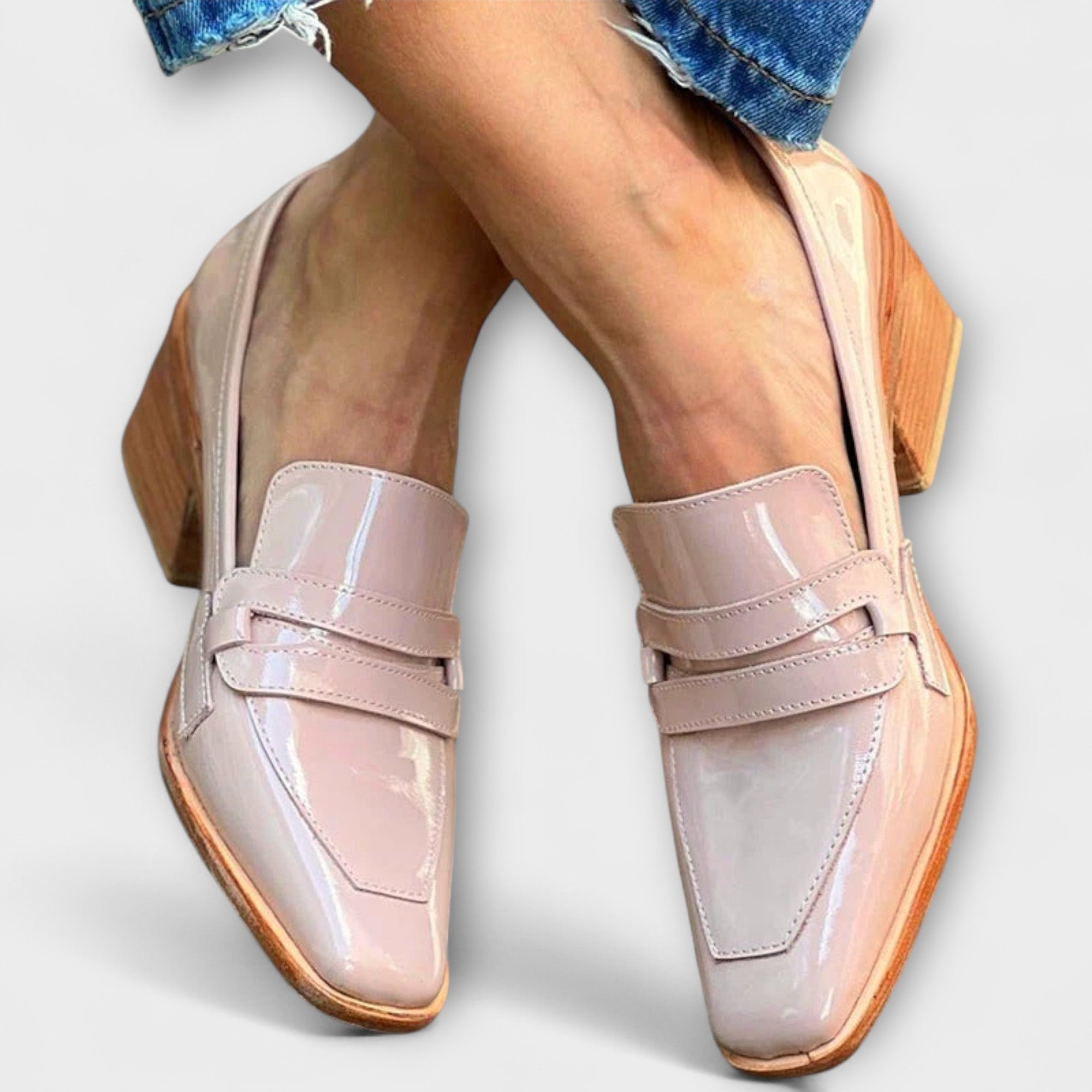 Eleanor - Chunky Hak met Vierkante Neus