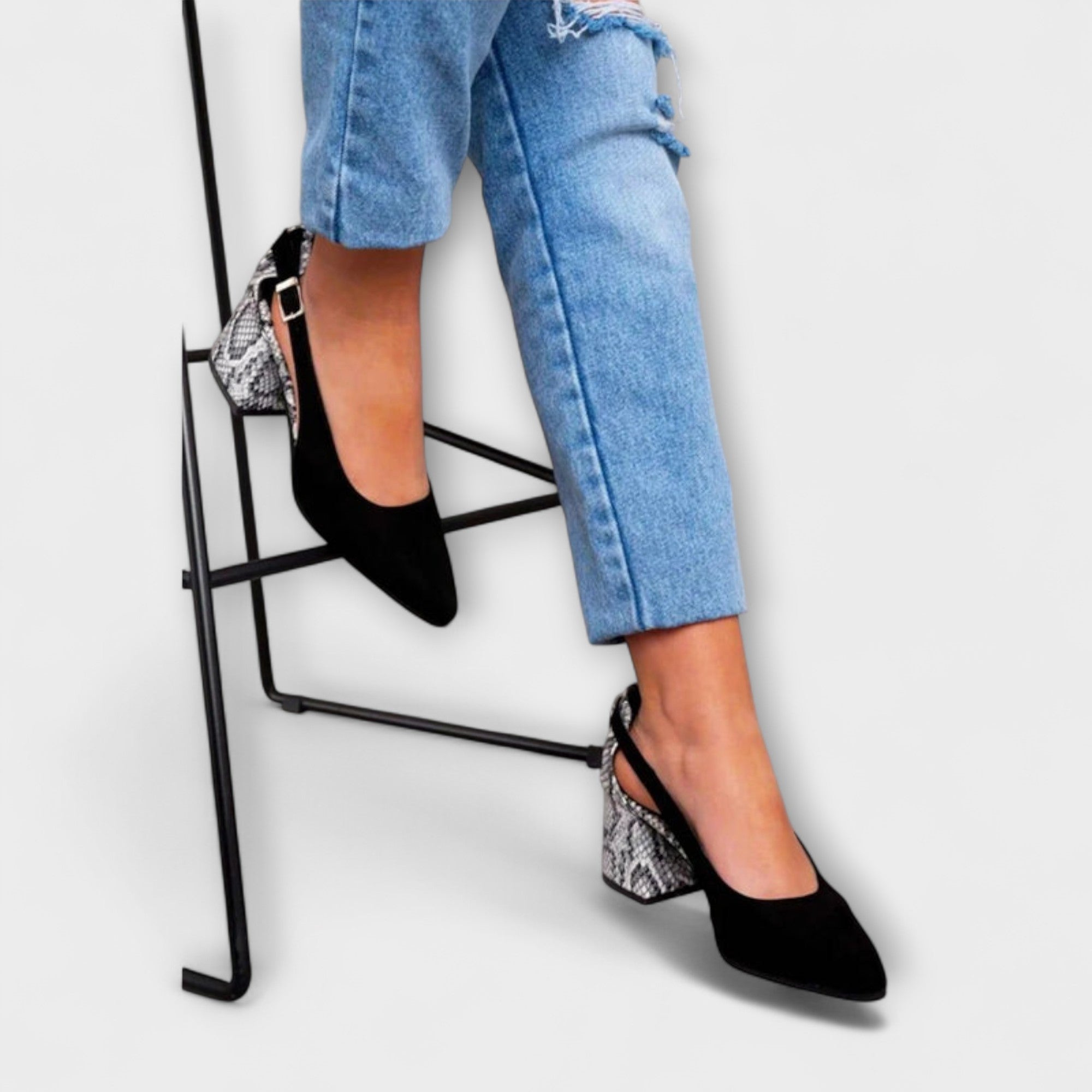 Irene - Zwarte chunky hakken
