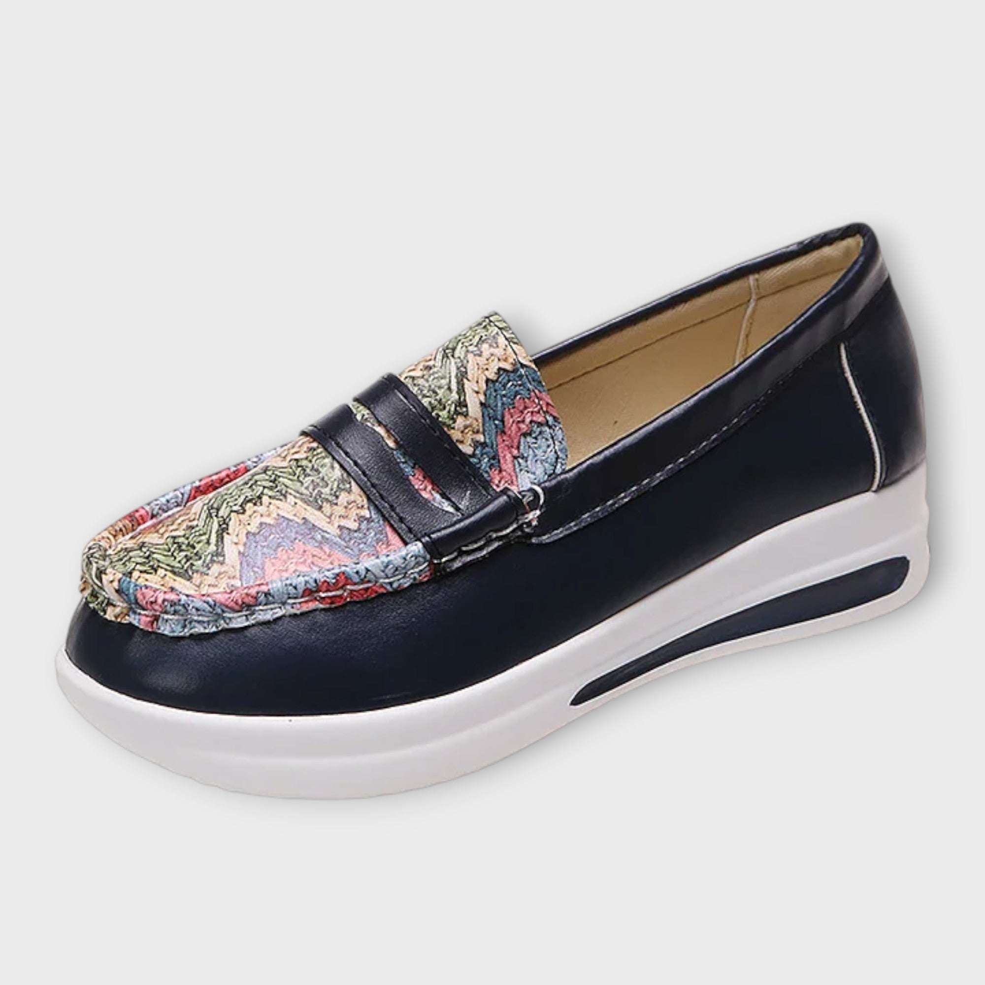 Anna - Bedrukte Naad Lage Slippers