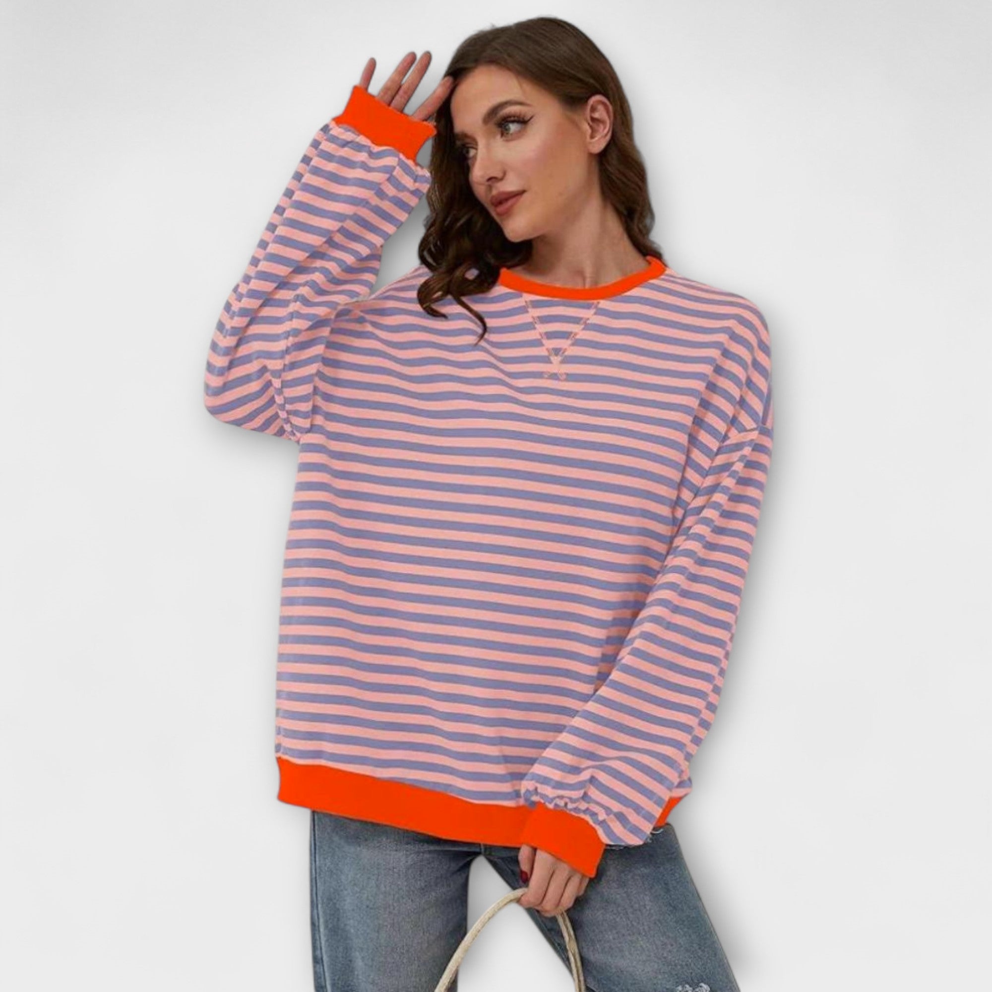 Mary - Gestreepte Oversized-Trui