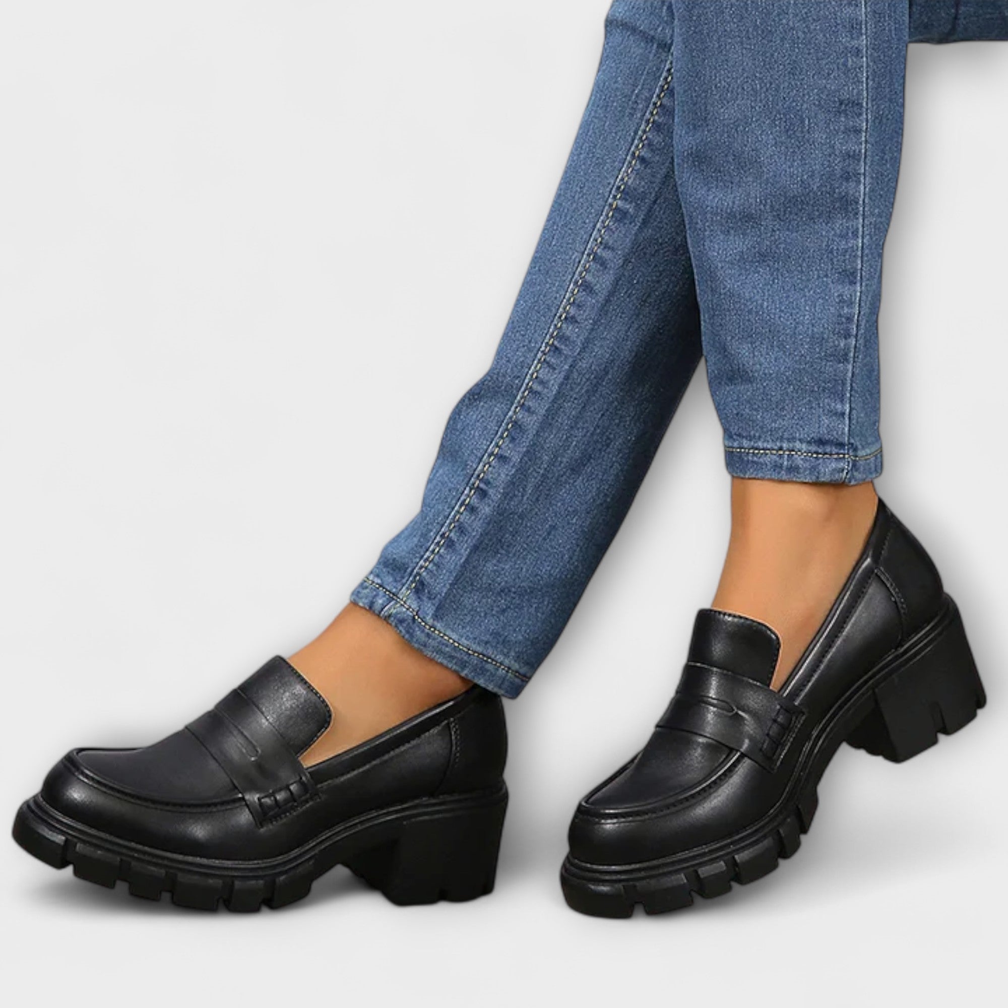 Harriet - Casual Loafers met Chunky Hak