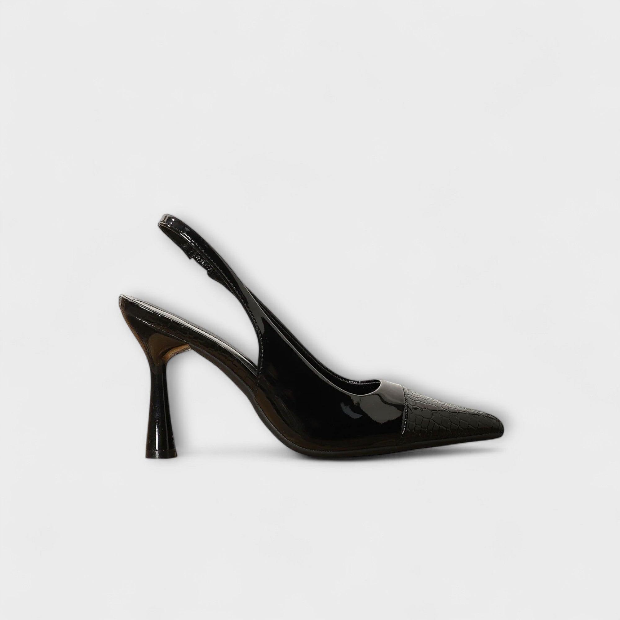 Georgia - Slingback-Stiletto-Hakken met Krokodillenprint