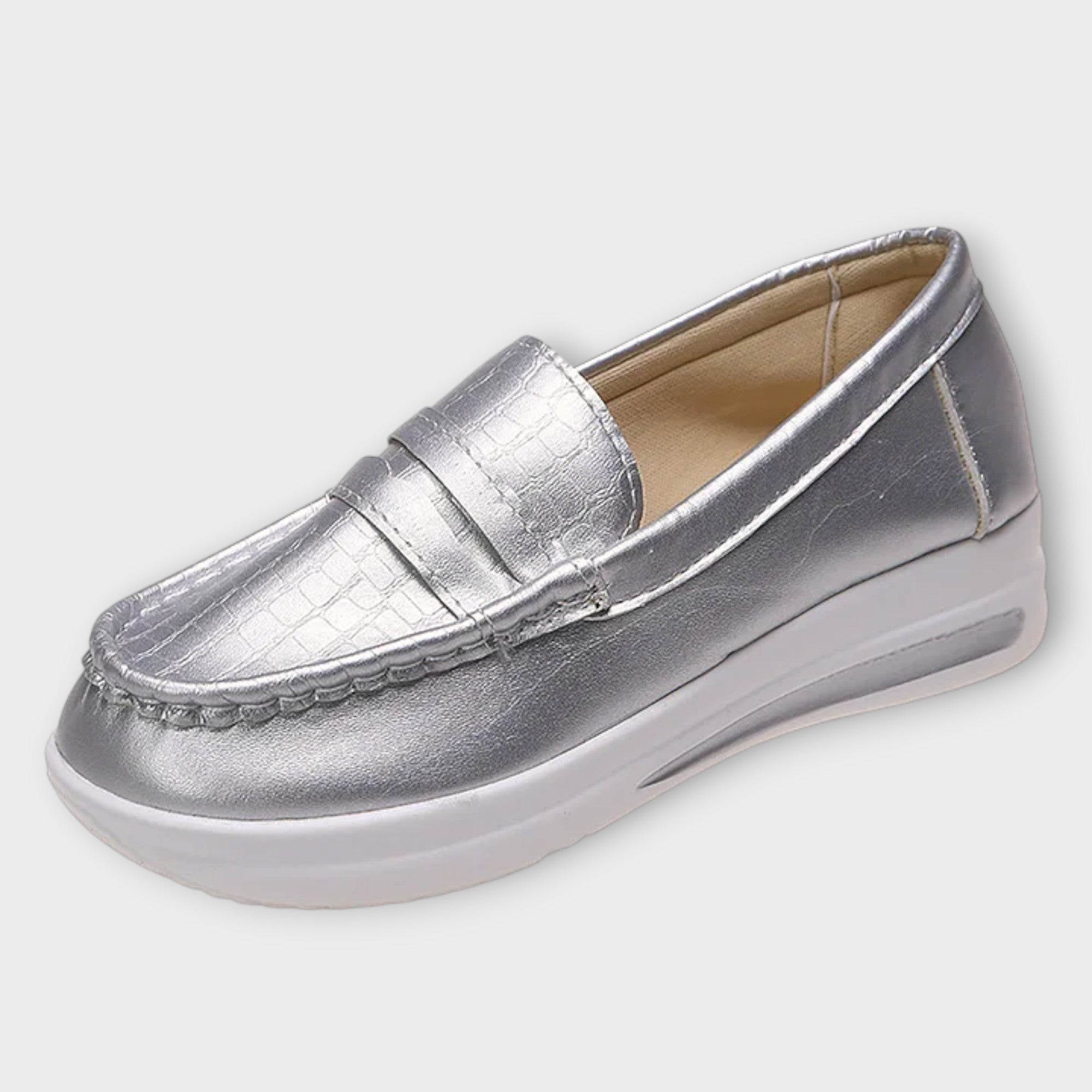Anna - Bedrukte Naad Lage Slippers