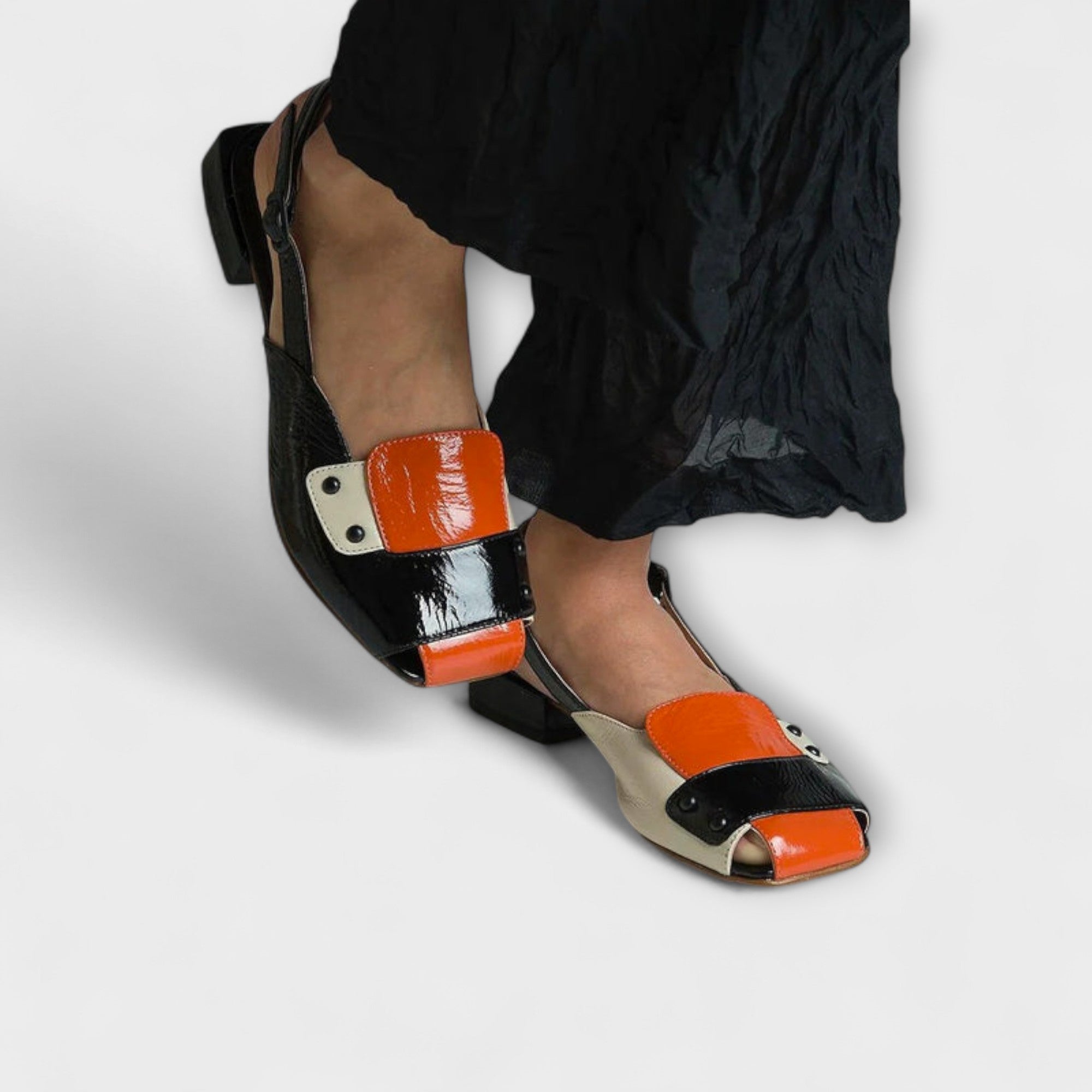 Lauren - Slingback-schoenen met lage hakken