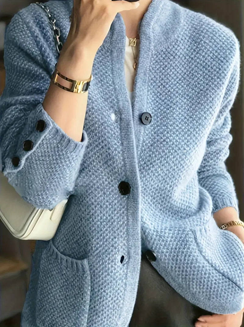 Claire – Vest in kasjmiermix met knopen