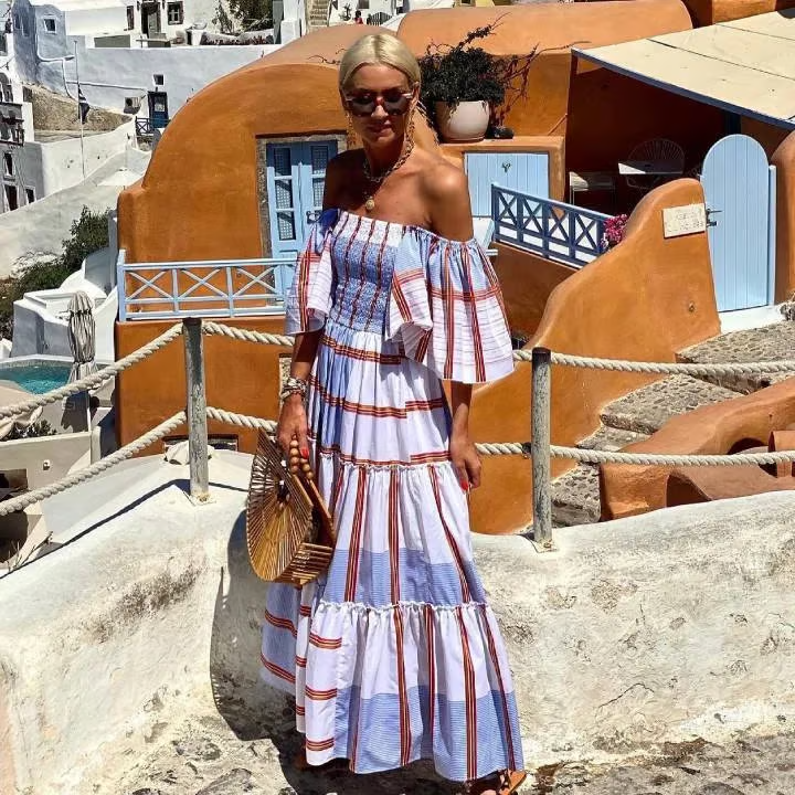 Fallon - Luxe Mexicaanse Bloemenprint Maxi Jurk