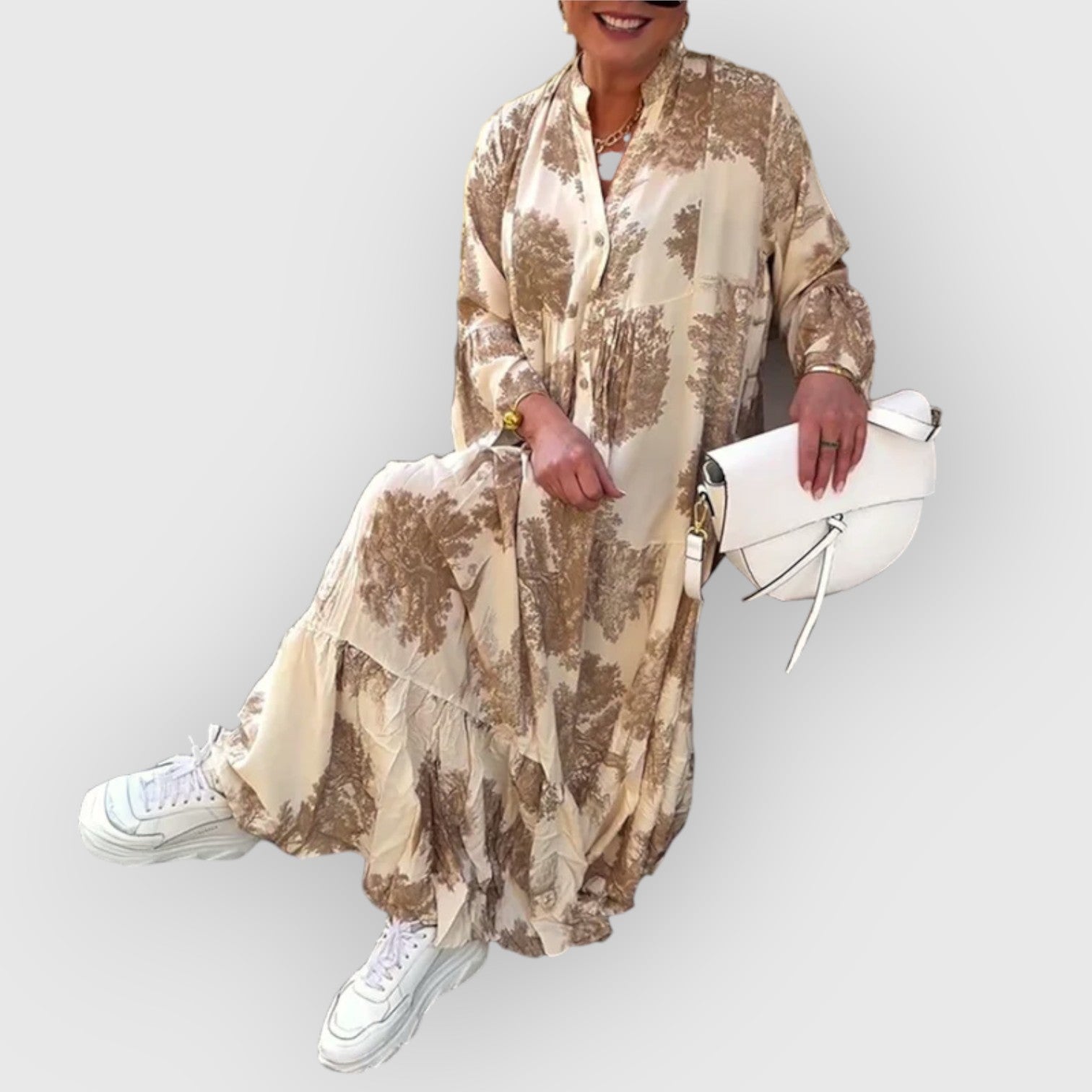 Ella™ – Elegante Jurk met Fijn Motief
