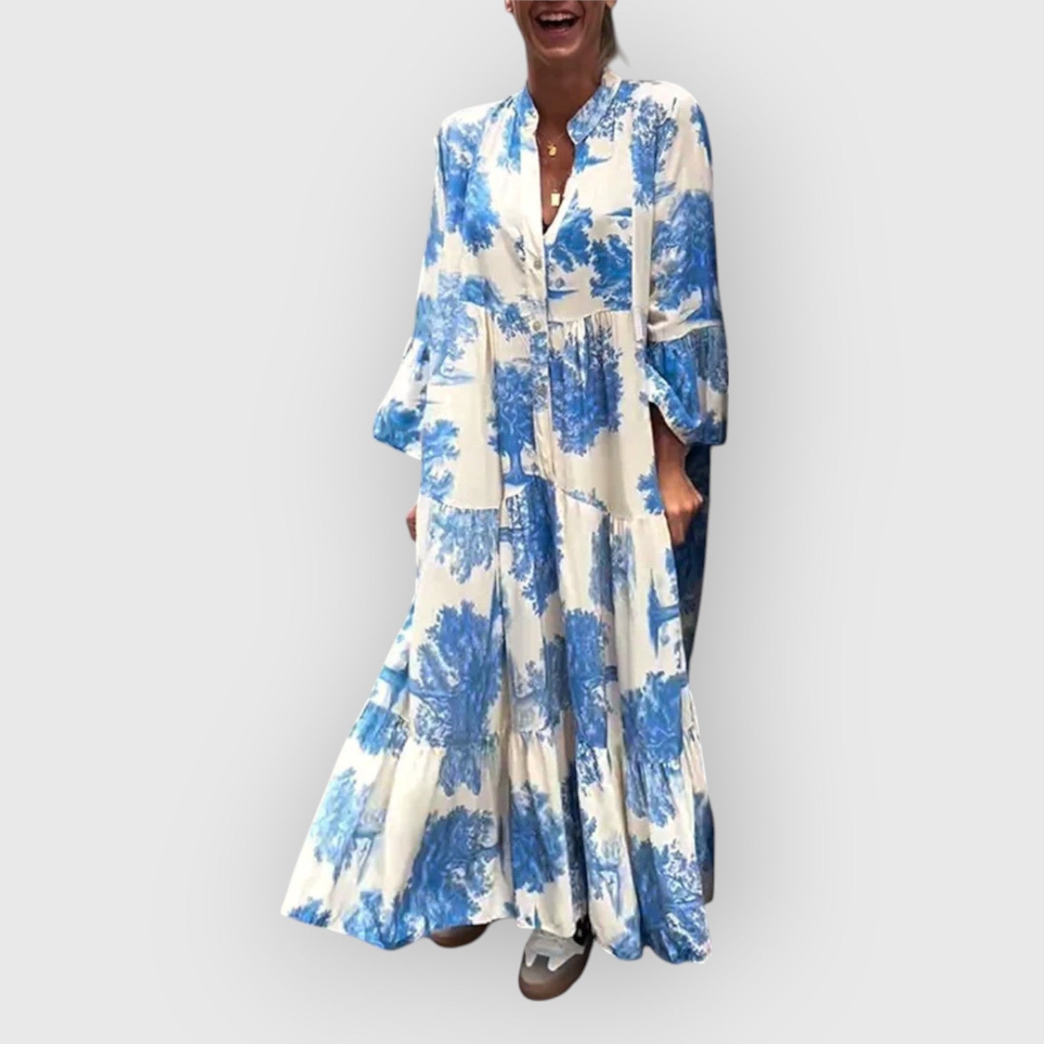 Ella™ – Elegante Jurk met Fijn Motief