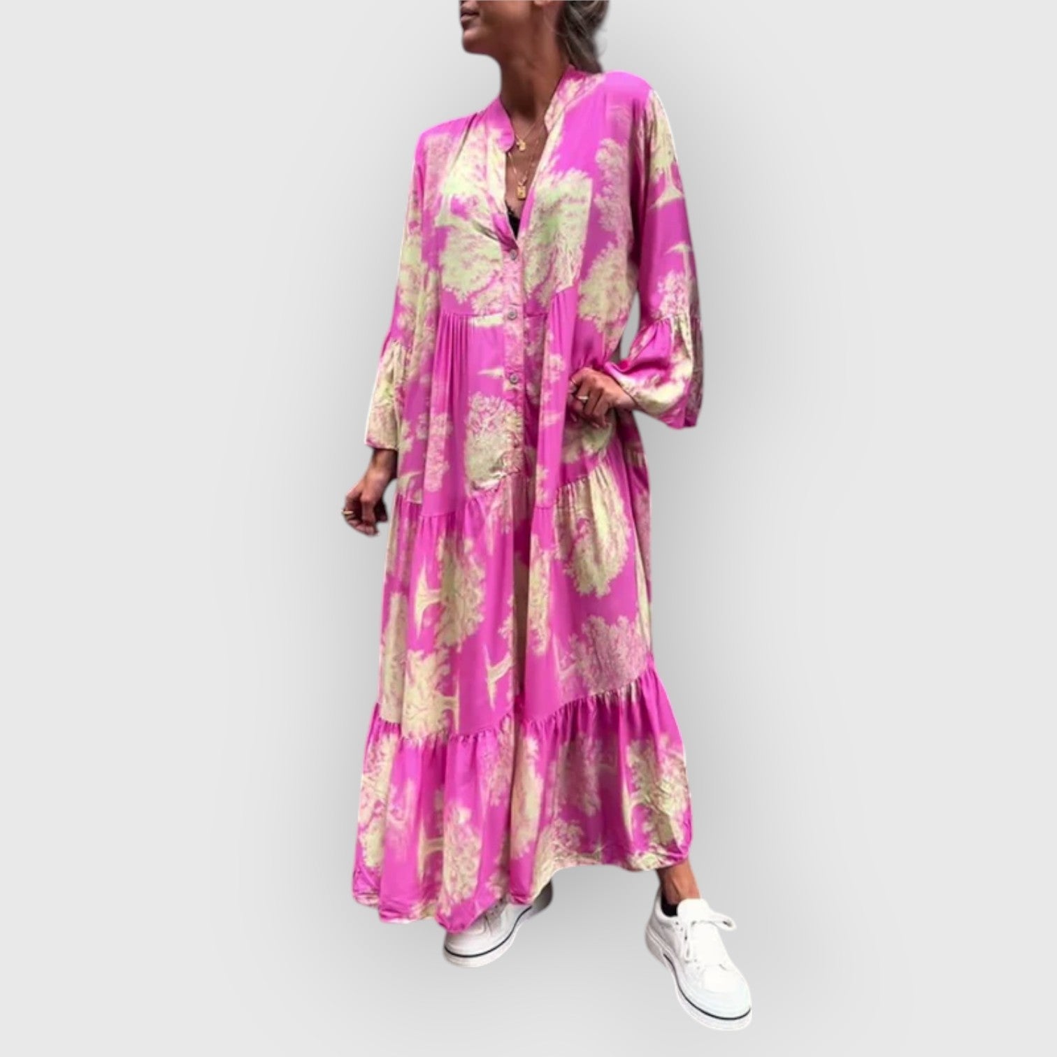 Ella™ – Elegante Jurk met Fijn Motief