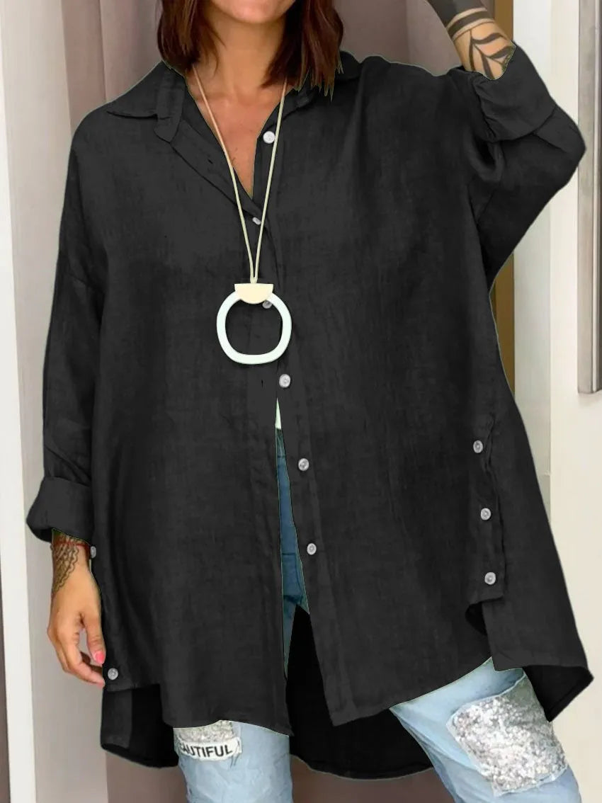Sophia™ | Oversized Knopshirt