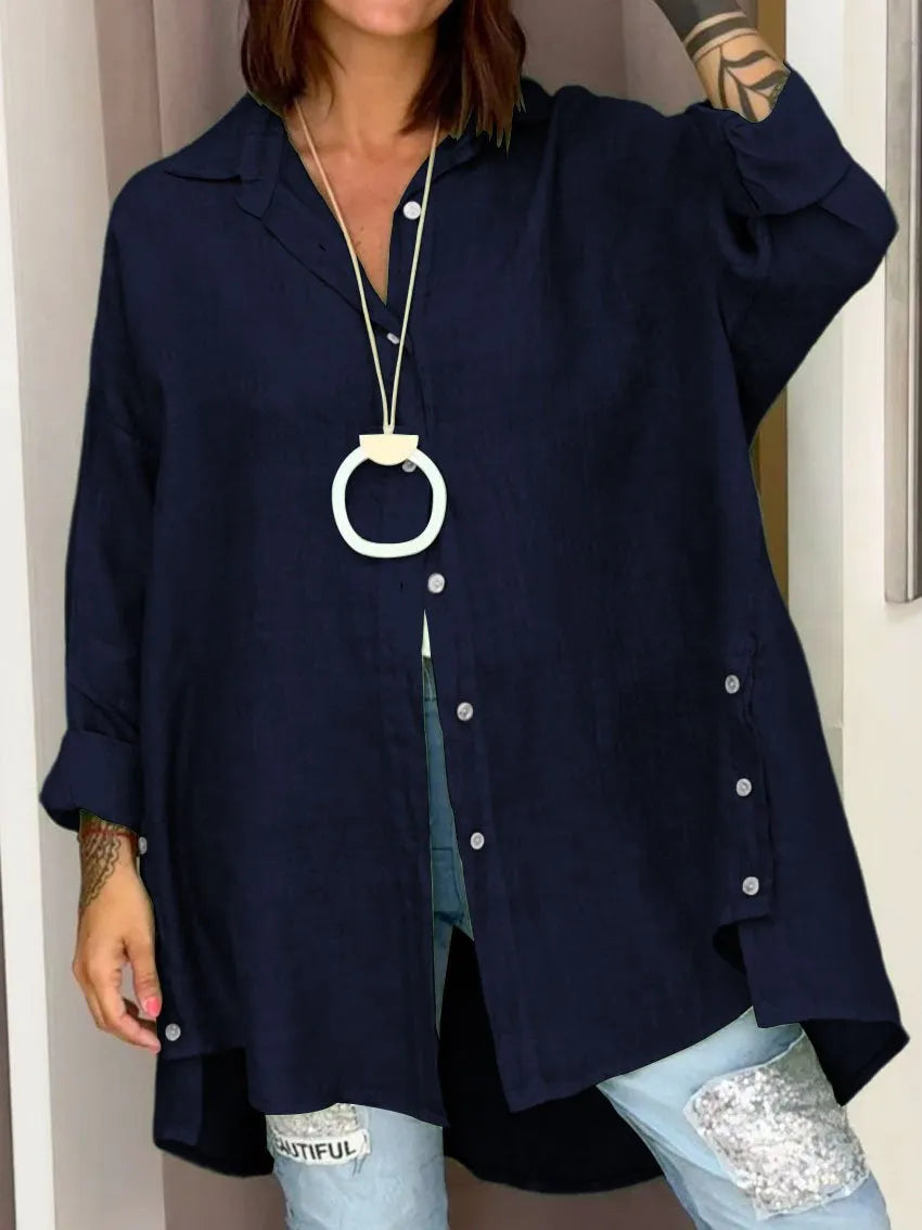Sophia™ | Oversized Knopshirt