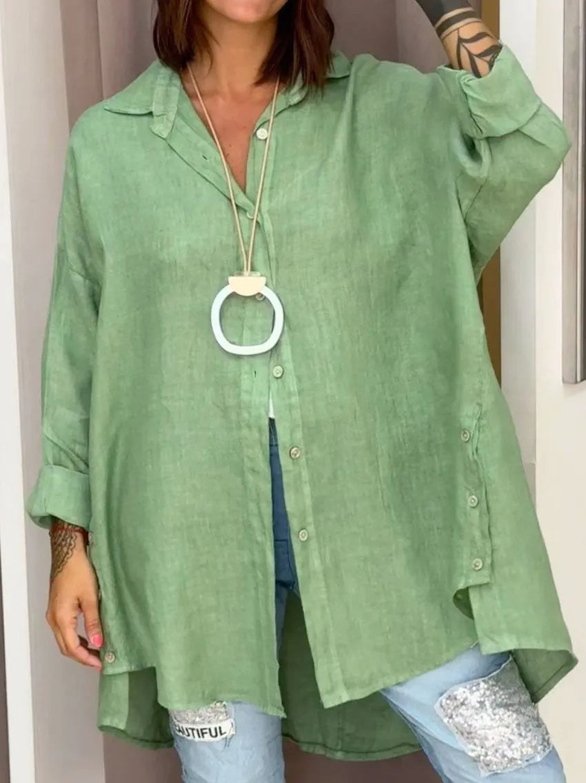 Sophia™ | Oversized Knopshirt