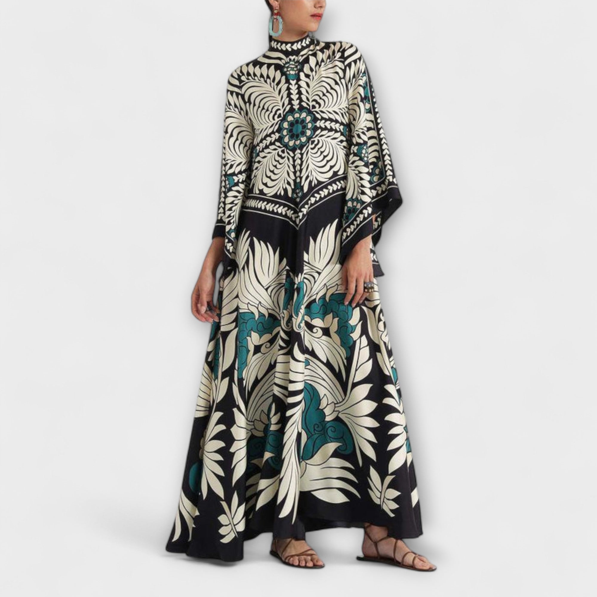 Giselle - Chic Bloemenpatroon Vloeiend Maxikleed