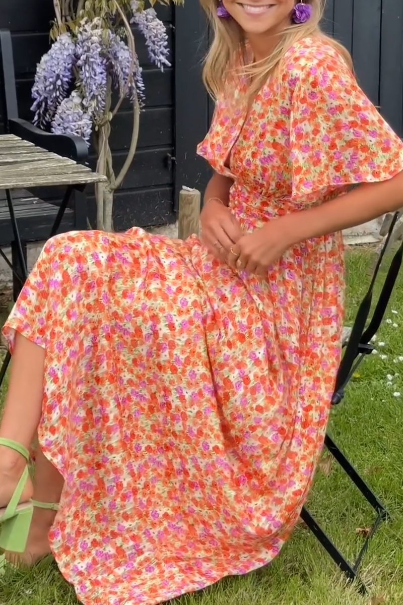 Lina – Zomerse Maxi Jurk met Bloemenprint