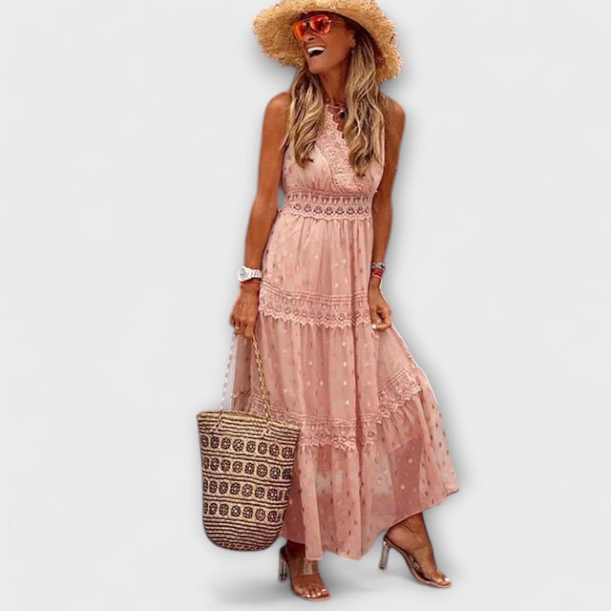 Lola - Maxijurk met Boho-kant