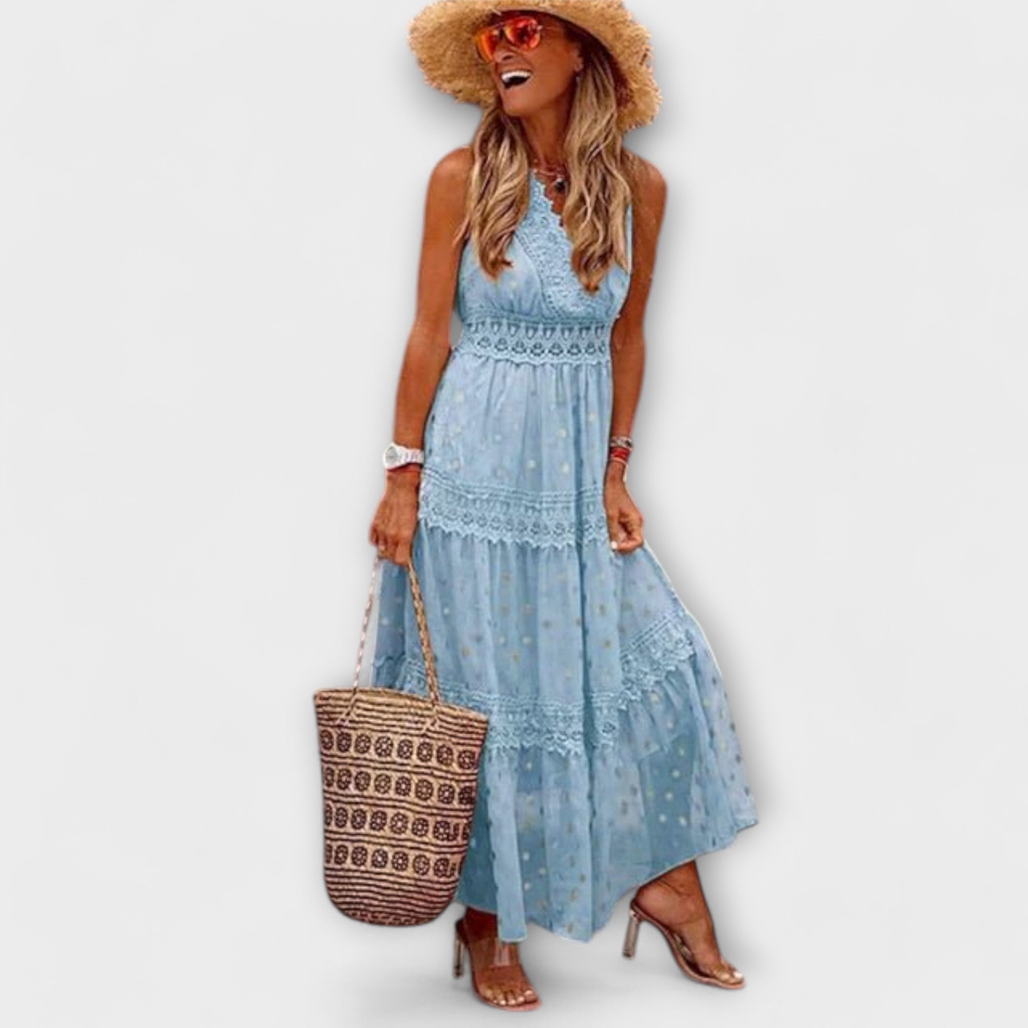 Lola - Maxijurk met Boho-kant