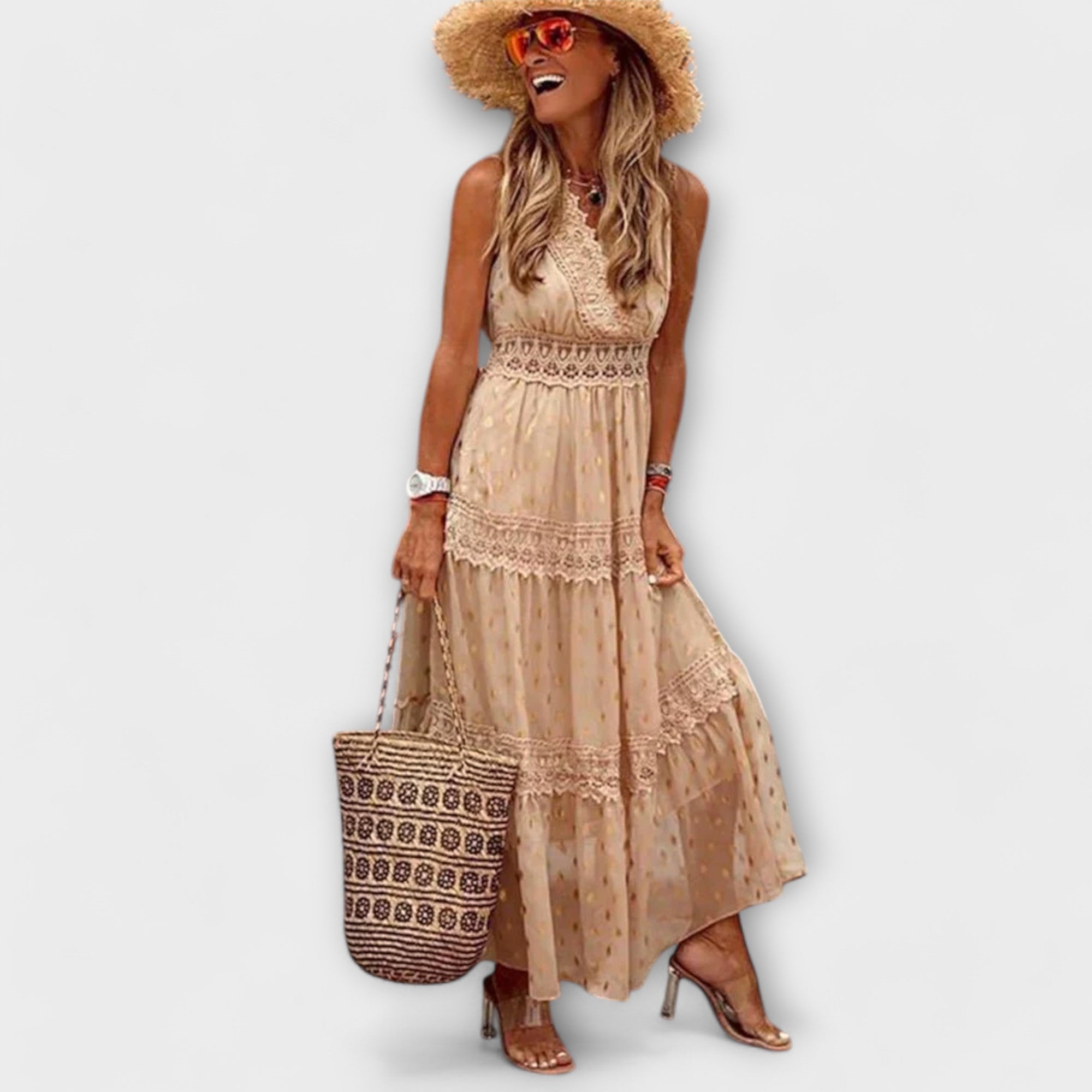 Lola - Maxijurk met Boho-kant