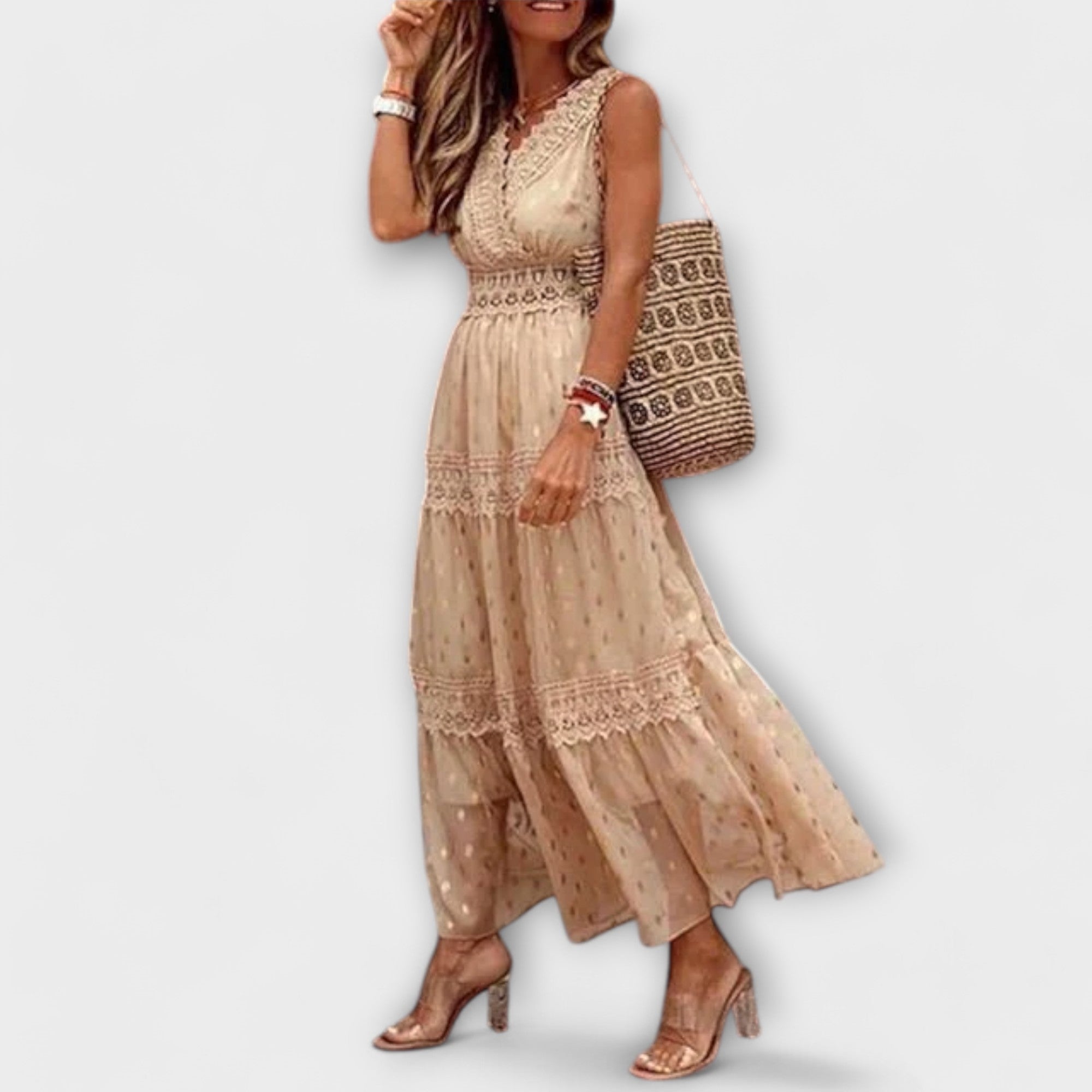 Lola - Maxijurk met Boho-kant