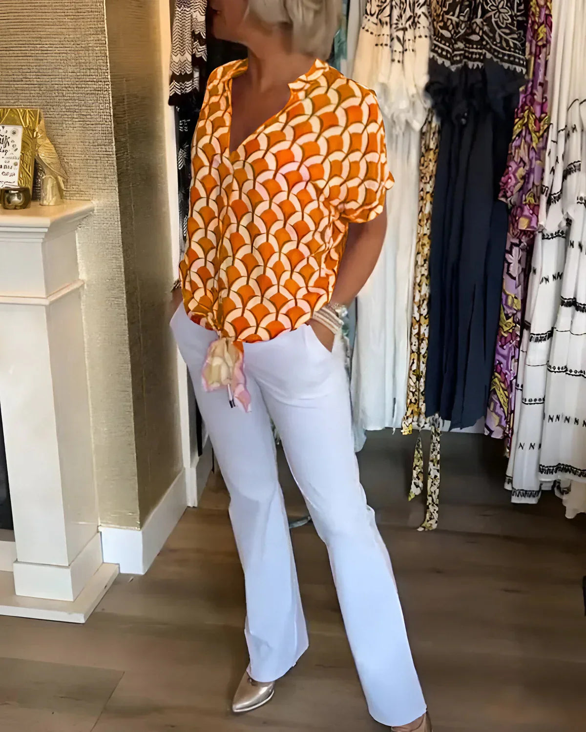 SOLVEIG I STIJLVOL GEPRINTE BLOUSE