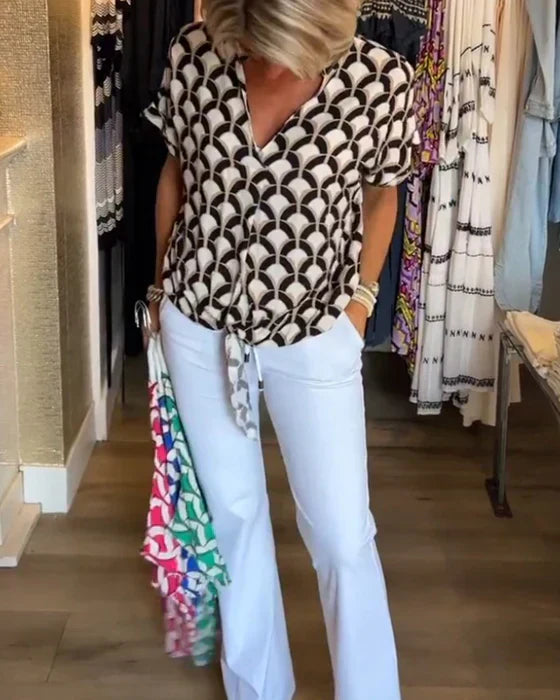 SOLVEIG I STIJLVOL GEPRINTE BLOUSE