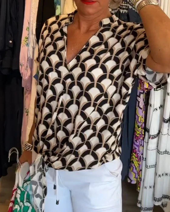 SOLVEIG I STIJLVOL GEPRINTE BLOUSE